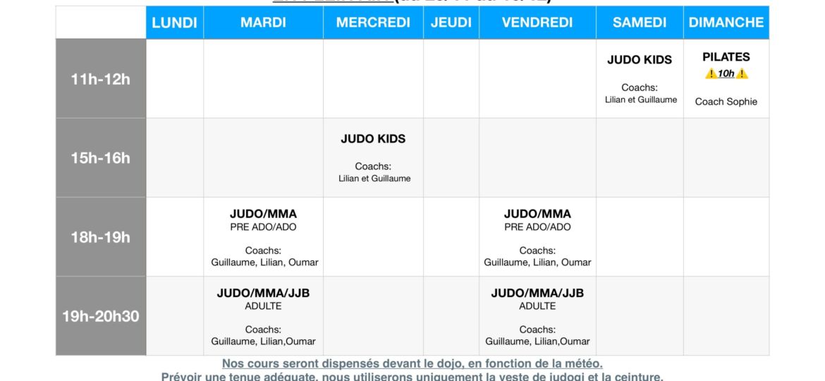 Planning Décembre -1